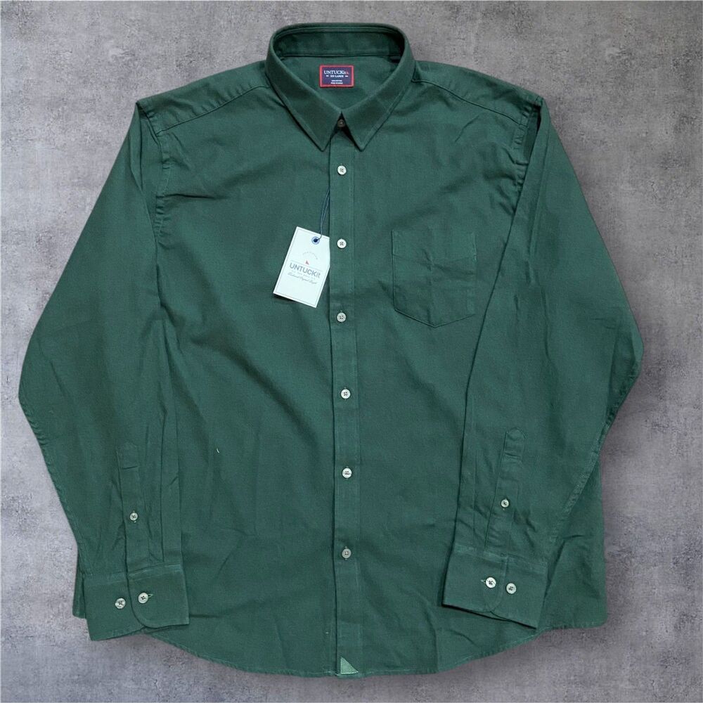 UNTUCKit Casual Sherwood Hunter Green L/S Button Up Shirt NWT Men's Size XXL - Picture 1 of 8